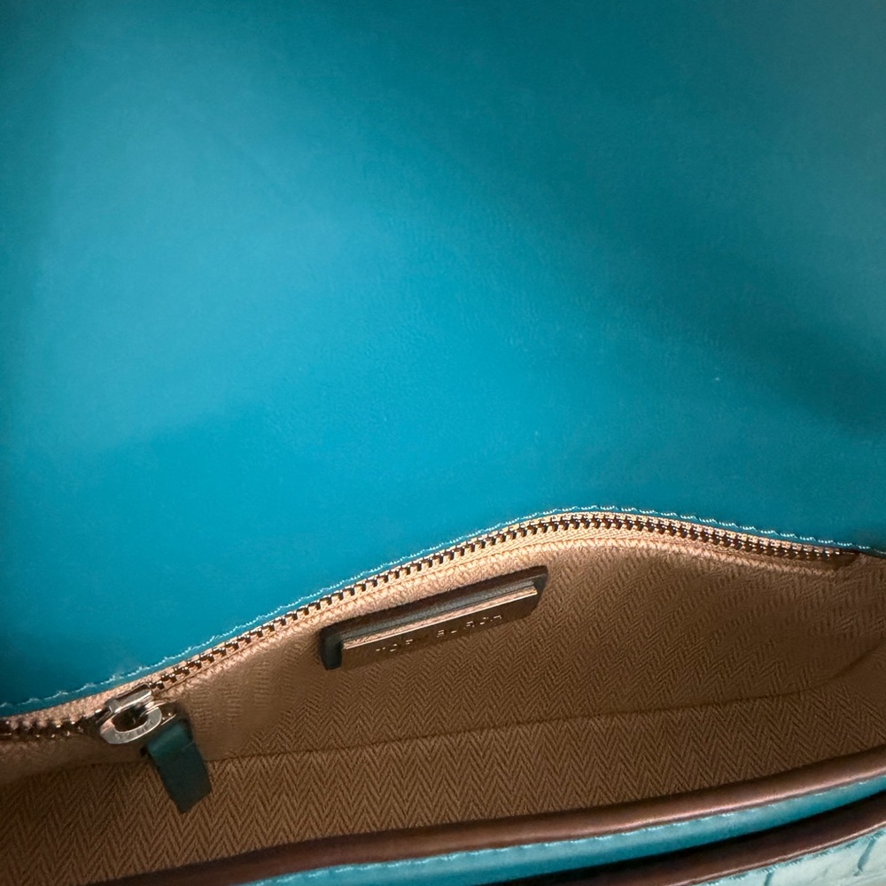 Tory Burch Turquoise Britten Small Adjustable Shoulder Bag - Picture 6 of 6